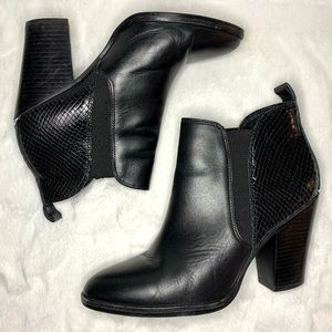 Michael Kors Black Leather Heeled Ankle Boots